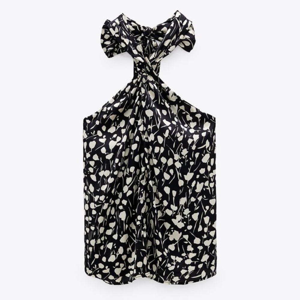 ZARA FLOWY PRINT TOP - Picture 4 of 8